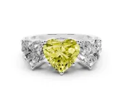 Heart-Shaped Engagement Ring Setting for a Fancy Yellow Lab-Grown Diamond | Sterling Silver - Design NV-24920