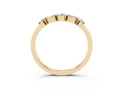 Round and Marquise Diamond Half Eternity Band Set in Yellow gold with Alternating Prong Setting