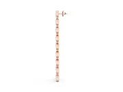 Round Lab-Grown Diamond Bezel Station Drop Earrings | Nine Linked Bezels | Rose Gold