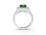 Asscher Cut Halo Engagement Ring Setting for a Fancy Green Lab-Grown Diamond | White Gold - Design NV-24799