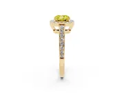 Cushion Cut Framed Halo Engagement Ring Setting for a Fancy Yellow Lab-Grown Diamond | Yellow Gold