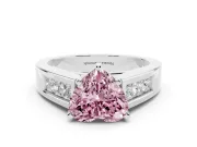 Heart-Shaped Channel-Set Engagement Ring Setting for a Fancy Pink Lab-Grown Diamond | Platinum
