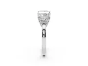 Princess Cut Diamond Solitaire Floral Ring Set in Platinum with Marquise Petals and Prong Setting