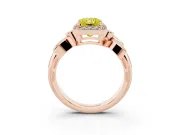 Radiant Cut Floral Halo Engagement Ring Setting for a Fancy Yellow Lab-Grown Diamond | Rose Gold