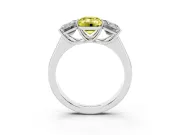 Emerald Cut Three Stone Engagement Ring Setting for a Fancy Yellow Lab-Grown Diamond | Basket Prong Heads | Platinum