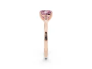 Fancy Pink Princess Cut Diamond Solitaire Ring Set in Rose gold with Cathedral Band and Prong Setting
