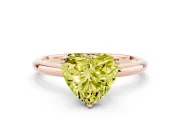 Heart-Shaped Hidden Halo Engagement Ring Setting for a Fancy Yellow Lab-Grown Diamond | Plain Band | Rose Gold