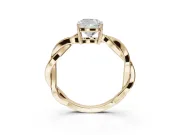 Cushion Cut Twisted Pavé Solitaire Engagement Ring Setting | Open Basket | Yellow Gold