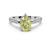 Pear-Shaped Engagement Ring Setting for a Fancy Yellow Lab-Grown Diamond | Sterling Silver - Design NV-24597