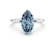 Marquise Hidden Halo Ring Setting for a Fancy Blue Lab-Grown Diamond | Platinum