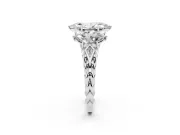 Marquise Cut Diamond Three-Stone Ring Set in Platinum with Braided Band