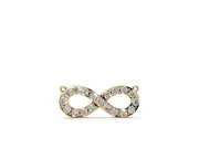 Round Lab-Grown Diamond Pavé Infinity Pendant Necklace | Side Chain Rings | Yellow Gold