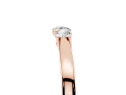 Round Diamond Three-Stone Tension Band Set in Rose gold with Prong Setting