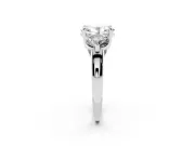 Oval Cut Diamond Three-Stone Ring Set in White gold with Prong Setting and Classic Band