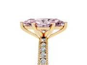 Marquise Vintage Pavé Engagement Ring Setting for a Fancy Pink Lab-Grown Diamond | Yellow Gold