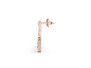Round and Pear Lab-Grown Diamond Open Circle Dangle Earrings | Graduated Pear Fringe | Rose Gold