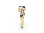 Princess Cut Bezel Bypass Engagement Ring Setting for a Fancy Blue Lab-Grown Diamond | Yellow Gold