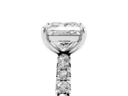 Princess Cut Pavé Solitaire Engagement Ring Setting | Shared Prong Band | White Gold