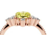 Radiant Cut Cluster Engagement Ring Setting for a Fancy Yellow Lab-Grown Diamond | Rose Gold