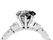 Heart-Shaped Leaf Pavé Engagement Ring Setting for a Black Center | Sterling Silver