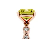 Asscher Cut Vintage Engagement Ring Setting for a Fancy Yellow Lab-Grown Diamond | Rose Gold