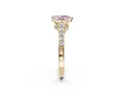 Pear-Shaped Pavé Solitaire Engagement Ring Setting for a Fancy Pink Lab-Grown Diamond | Crossover Gallery | Yellow Gold