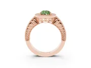 Pear-Shaped Halo Engagement Ring Setting for a Fancy Green Lab-Grown Diamond | Rose Gold