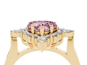 Heart-Shaped Engagement Ring Setting for a Fancy Pink Lab-Grown Diamond | Yellow Gold - Design NV-24790