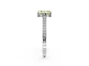 Asscher Cut Vintage Cathedral Engagement Ring Setting for a Fancy Yellow Lab-Grown Diamond | Carved Band | Platinum