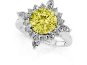 Round Engagement Ring Setting for a Fancy Yellow Lab-Grown Diamond | Platinum - Design NV-24790