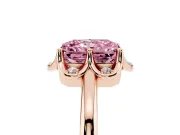 Radiant Cut Petal Halo Engagement Ring Setting for a Fancy Pink Lab-Grown Diamond | Rose Gold