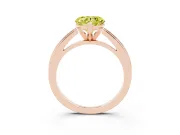 Fancy Yellow Heart Cut Diamond Solitaire Ring Set in Rose gold with Prong Setting and Classic Band