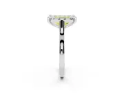 Emerald Cut Claw Corner Halo Engagement Ring Setting for a Fancy Yellow Lab-Grown Diamond | Plain Band | Sterling Silver