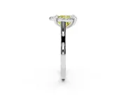 Heart-Shaped Claw Corner Halo Engagement Ring Setting for a Fancy Yellow Lab-Grown Diamond | Slim Plain Band | Platinum
