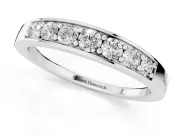 Round Diamond Comfort Fit Band Set in White gold with Channel-Set Row