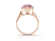 Heart-Shaped Halo Engagement Ring Setting for a Fancy Pink Lab-Grown Diamond | Square Profile Band | Rose Gold