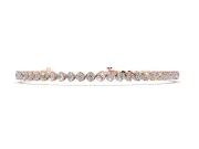 Round Lab-Grown Diamond Prong Set Tennis Bracelet | Single Row | Rose Gold