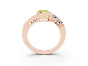 Radiant Cut Bezel Bypass Engagement Ring Setting for a Fancy Yellow Lab-Grown Diamond | Rose Gold