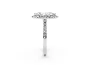 Marquise Halo Engagement Ring Setting | Pave Shoulders | Platinum