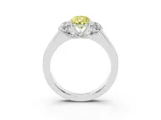 Pear-Shaped 3 Stone Engagement Ring Setting for a Fancy Yellow Lab-Grown Diamond | White Gold