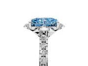 Radiant Cut Floral Engagement Ring Setting for a Fancy Blue Lab-Grown Diamond | Pavé Band | Platinum