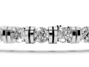 Round Lab-Grown Diamond Bar Set Tennis Bracelet | Box Clasp | White Gold