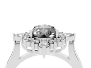 Pear-Shaped Cluster Halo Engagement Ring Setting for a Black Center | Platinum