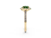 Heart-Shaped Halo Engagement Ring Setting for a Fancy Green Lab-Grown Diamond | Tapered Band | Yellow Gold