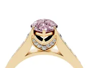 Marquise Graduated Pavé Engagement Ring Setting for a Fancy Pink Lab-Grown Diamond | Yellow Gold
