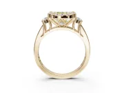 Cushion Cut Halo Engagement Ring Setting for a Fancy Yellow Lab-Grown Diamond | Graduated Channel Band | Yellow Gold