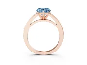 Heart-Shaped Solitaire Engagement Ring Setting for a Fancy Blue Lab-Grown Diamond | Stepped Flat Band | Rose Gold