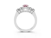 Pear-Shaped 5 Stone Engagement Ring Setting for a Fancy Pink Lab-Grown Diamond | Platinum