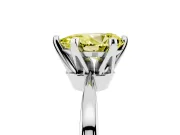 Pear-Shaped Tapered Solitaire Engagement Ring Setting for a Fancy Yellow Lab-Grown Diamond | Claw Prong Head | Platinum