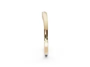Round Lab-Grown Diamond Toi et Moi Curved Wedding Band | Side Slot Cut-Outs | Yellow Gold